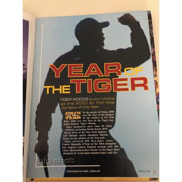 Sports Illustrated For Kids  VTG JAN 2001 Tiger Woods w/ Poster & 4 Tiger Cards - Picture 5 of 5